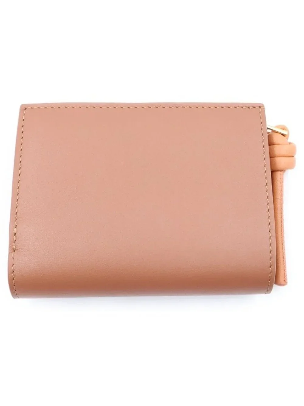 Loewe Knot Compact Wallet Bifold Calfskin Brown
